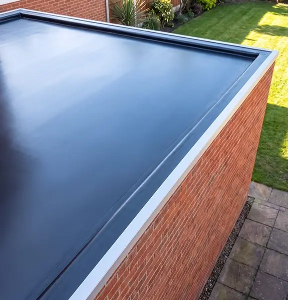New flat roof installed on a domestic extension