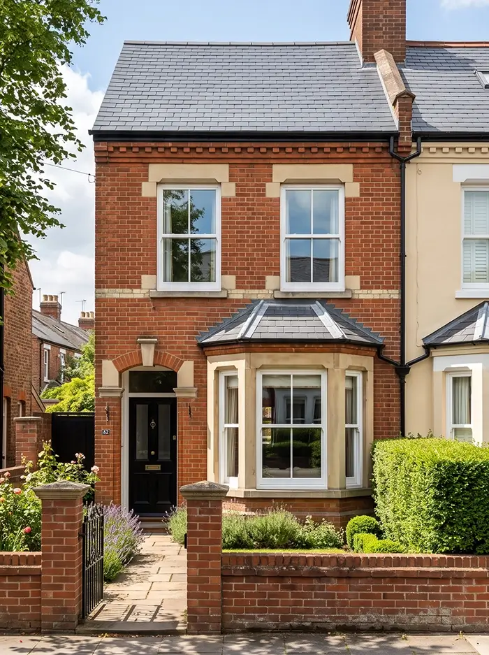 Completed slate roof on a Victorian terraced house